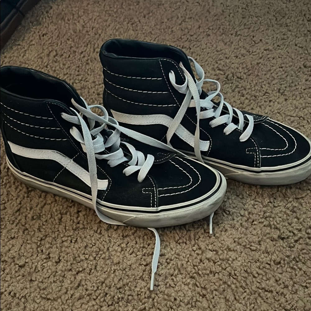 Vans Black and White High-Top Sneakers